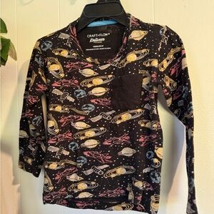 Craft + Flow Knitwear Space Print Long Sleeve Tee | Size 3T 🚀🪐✨